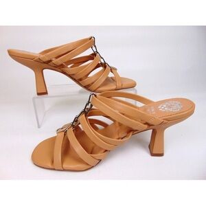 Vince Camuto Tan Multi-Strap Mid Heel Sandals